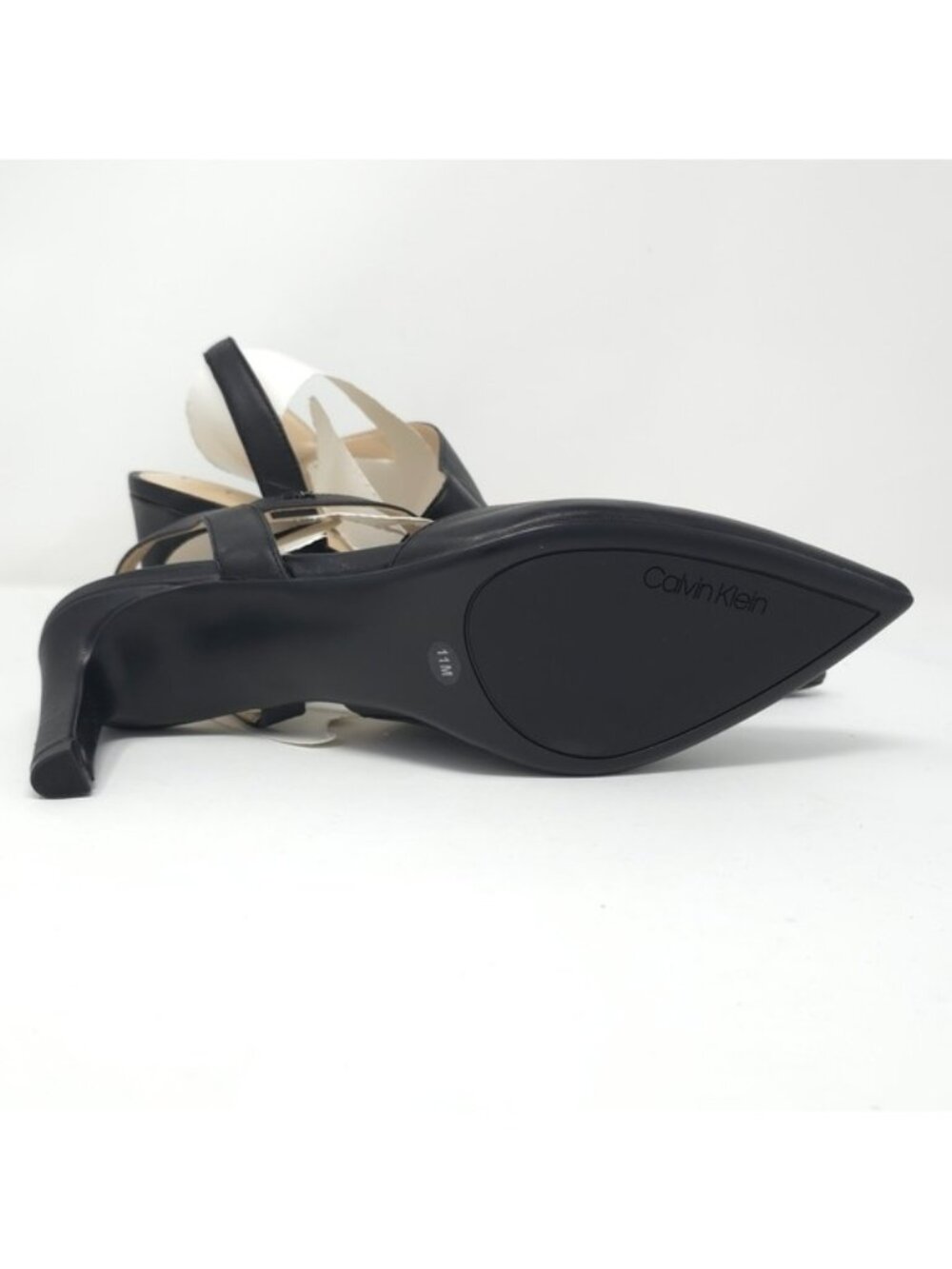 Calvin Klein Women's Larin Pump, Black Leather, 11M - Picture 4 of 8
